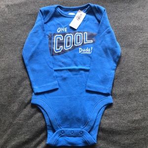 Royal blue baby boy long sleeve onesie